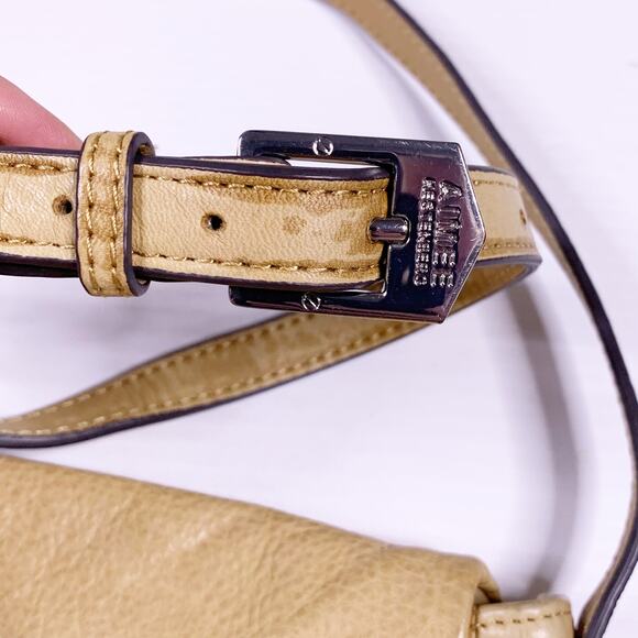 Aimee Kestenberg Leather Crossbody Bag Cream Beige Flap Small 9x6" Boho Tan - Picture 3 of 8